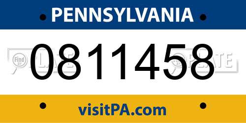 0811458 Pennsylvania License Plate
