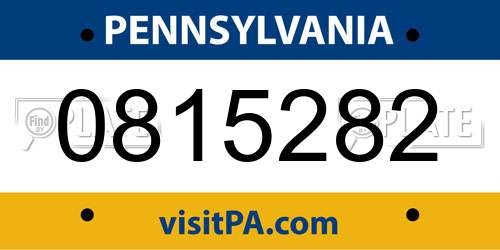 0815282 Pennsylvania License Plate
