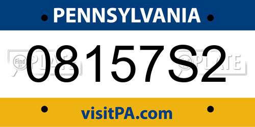 08157S2 Pennsylvania License Plate