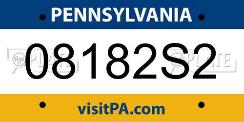 08182S2 Pennsylvania License Plate