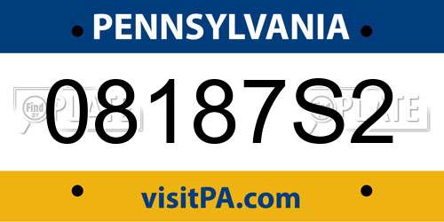08187S2 Pennsylvania License Plate
