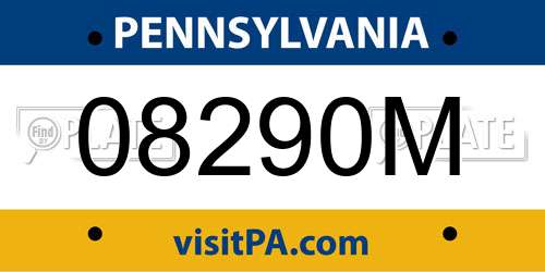 08290M Pennsylvania License Plate