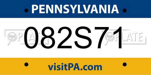 082S71 Pennsylvania License Plate