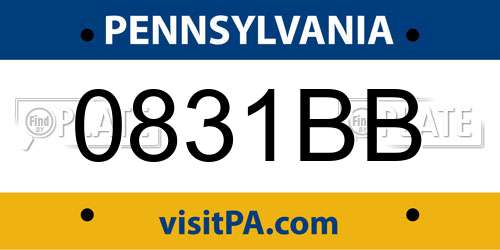 0831BB Pennsylvania License Plate