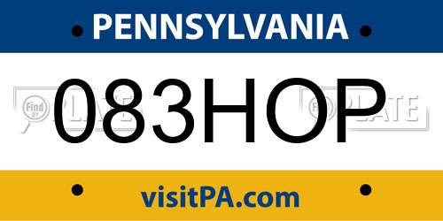 083HOP Pennsylvania License Plate
