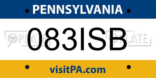 083ISB Pennsylvania License Plate