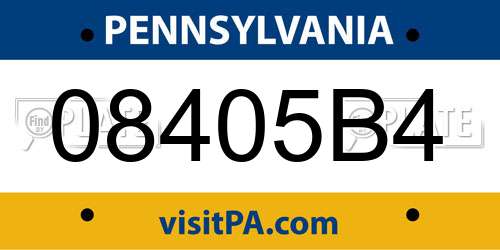08405B4 Pennsylvania License Plate