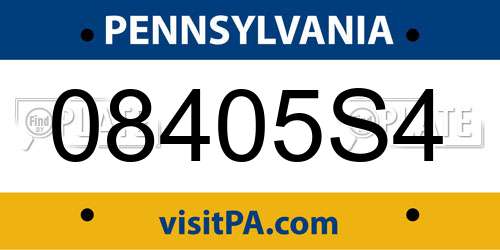 08405S4 Pennsylvania License Plate