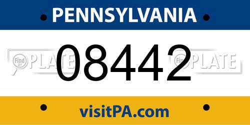 08442 Pennsylvania License Plate