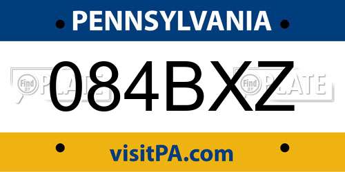 084BXZ Pennsylvania License Plate