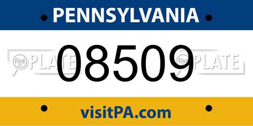 08509 Pennsylvania License Plate