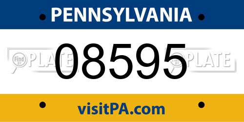 08595 Pennsylvania License Plate