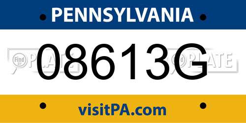 08613G Pennsylvania License Plate