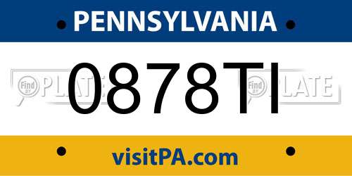 0878TI Pennsylvania License Plate