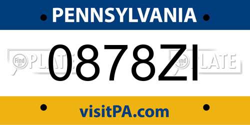 0878ZI Pennsylvania License Plate