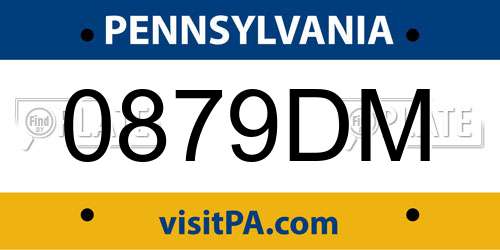 0879DM Pennsylvania License Plate