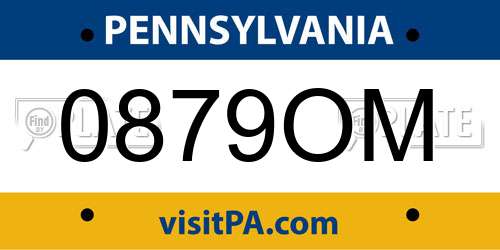 0879OM Pennsylvania License Plate