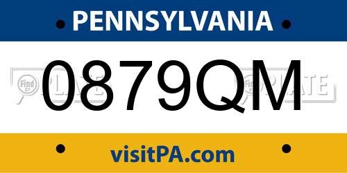 0879QM Pennsylvania License Plate