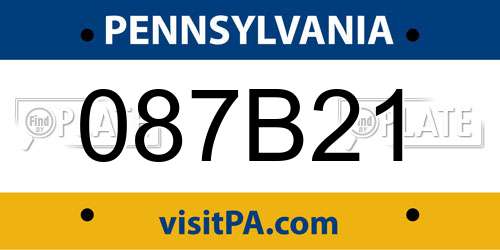 087B21 Pennsylvania License Plate