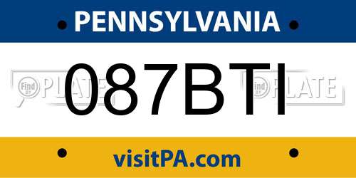 087BTI Pennsylvania License Plate
