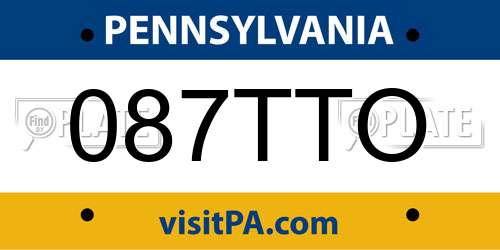 087TTO Pennsylvania License Plate