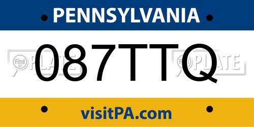 087TTQ Pennsylvania License Plate