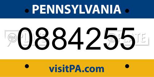 0884255 Pennsylvania License Plate