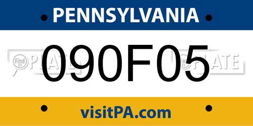 090F05 Pennsylvania License Plate