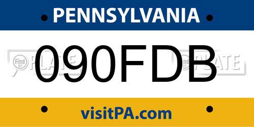 090FDB Pennsylvania License Plate