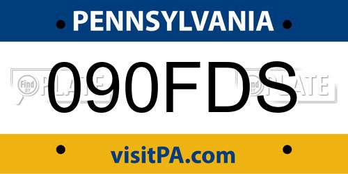 090FDS Pennsylvania License Plate