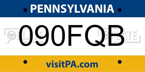 090FQB Pennsylvania License Plate