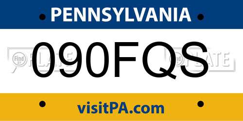 090FQS Pennsylvania License Plate