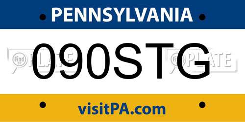090STG Pennsylvania License Plate