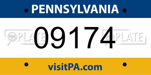 09174 Pennsylvania License Plate