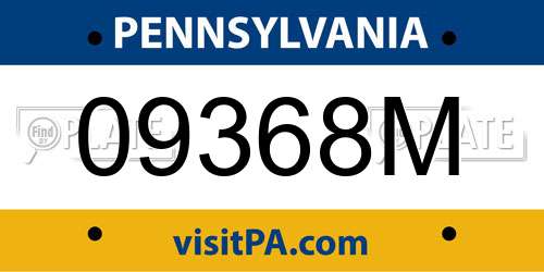 09368M Pennsylvania License Plate