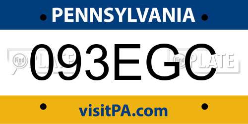 093EGC Pennsylvania License Plate