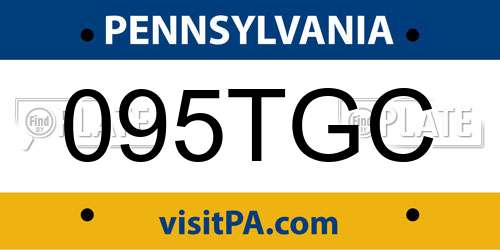 095TGC Pennsylvania License Plate