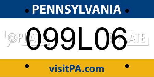 099L06 Pennsylvania License Plate