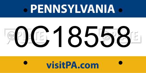0C18558 Pennsylvania License Plate