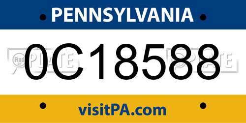 0C18588 Pennsylvania License Plate