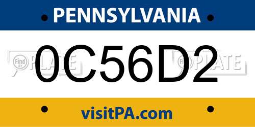 0C56D2 Pennsylvania License Plate