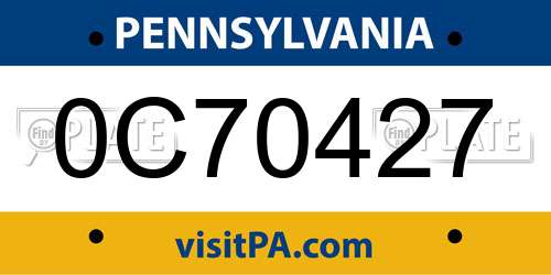 0C70427 Pennsylvania License Plate