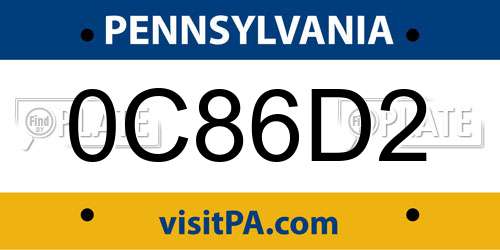 0C86D2 Pennsylvania License Plate