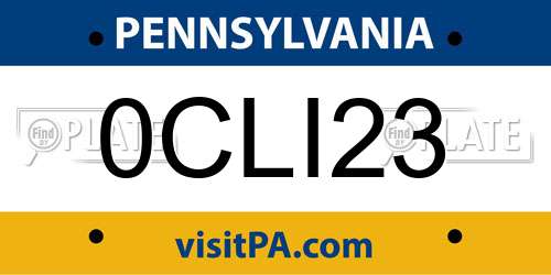 0CLI23 Pennsylvania License Plate