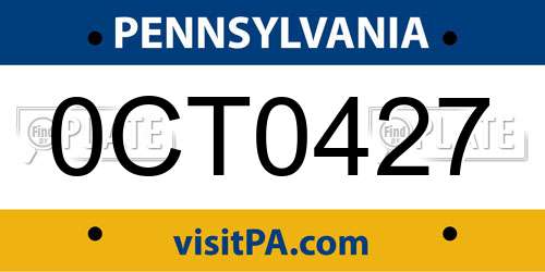0CT0427 Pennsylvania License Plate