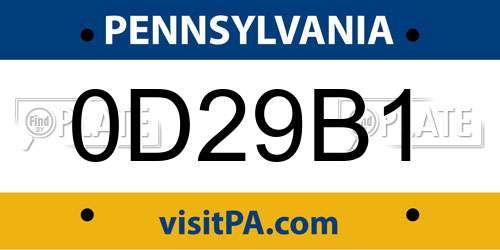 0D29B1 Pennsylvania License Plate
