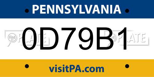 0D79B1 Pennsylvania License Plate