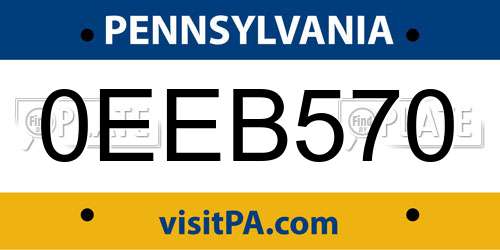 0EEB570 Pennsylvania License Plate
