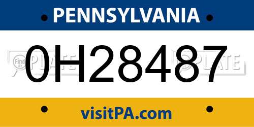 0H28487 Pennsylvania License Plate