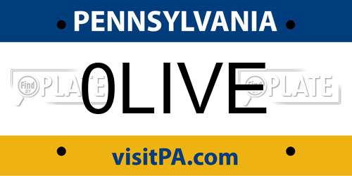 0LIVE Pennsylvania License Plate